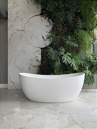 Banheira Sampa 1.70 - Duramatt Fosco Acetinado Branco - Valvula Click Cromado - Sbbf01201010101 - Sabbia