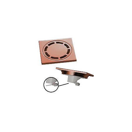 Ralo Inox Com Valvula De Fechamento 10Cm Rose Gold - Dk4989Rg - Doka