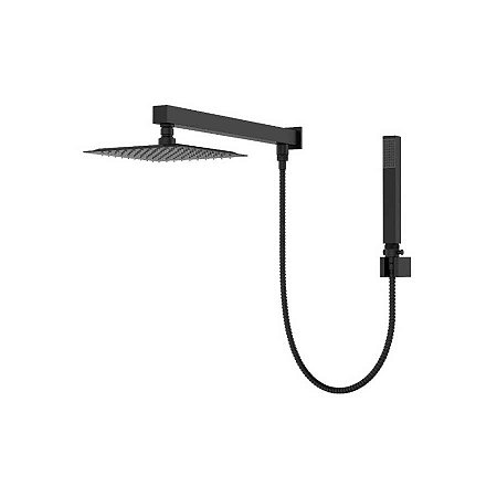 Kit ducha 20 x 20 Slim com desviador - Quadrada - Black - V-FD09-1H - JIWI