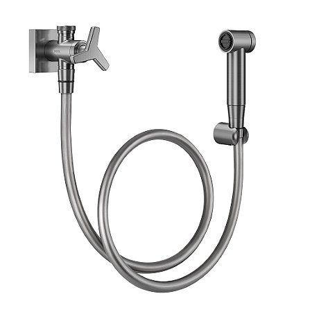 Ducha Higiênica Com Registro E Derivação C/ Gatilho Docol City Grafite Escovado - 00876970 - Docol
