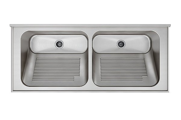 Tampo Lavanderia Com Área Rebaixada, Tanque E Cuba Molho 0.8 Escovada Bk 3.5 120X60X23 - 1032916 - Mekal