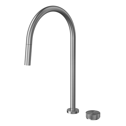 Torneira Para Cozinha De Mesa Com Ducha Retrátil Mix&Match Grafite Escovado - 01546770 - Docol