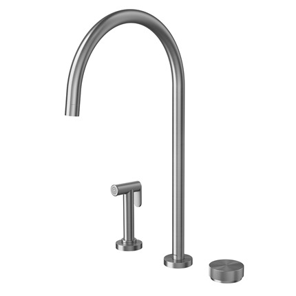 Torneira Para Cozinha De Mesa Com Ducha Lateral Mix&Match Grafite Escovado - 01546870 - Docol