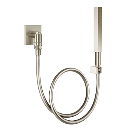 Ducha Manual Square Com Joelho 90º Em Níquel Escovado - 01834744 - Docol