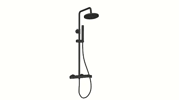 CHUVEIRO MONOCOMANDO TUBO EXTERNO COM DUCHA MANUAL VEGA MATTE BLACK - A5A976ENB0 - ROCA