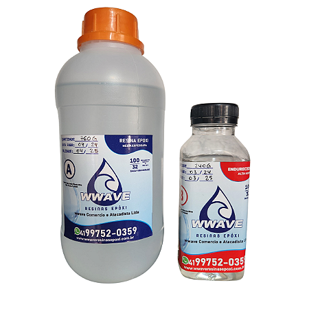 Resina Epóxi Alta Espessura - Kit de 1 kg - Baixa Viscosidade