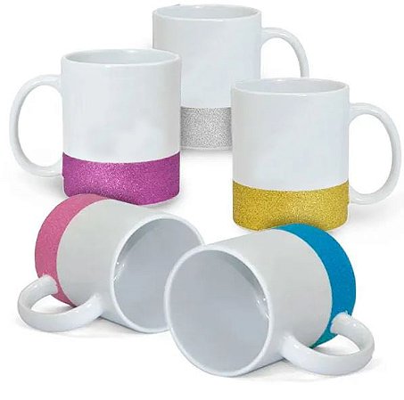 Caneca em Cerâmica Base com Glitter