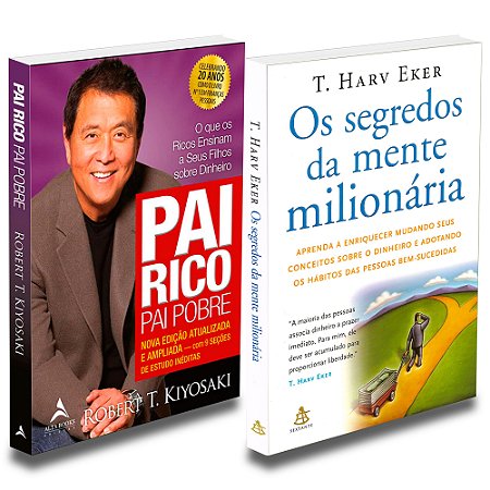 Kit Livro Pai Rico Pai Pobre e Segredos Mente Milionária