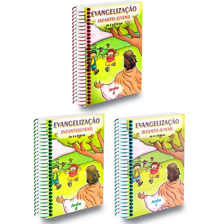 Kit Evangelização Infanto-Juvenil -A/B/C-de 4 a 6 Anos-3 Livros