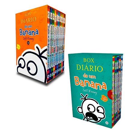 Kit Box Diário de Um Banana com 2 Box  - Vol 1 a 10 e Vol 11 a 15