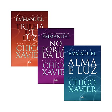 Kit 3 Livros Emmanuel: Alma e Luz, No Portal da Luz e Trilha de Luz