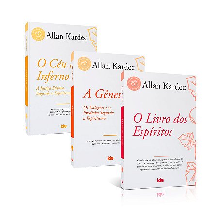 Kit Allan Kardec 03 livros: A Gênese, O Céu e o Inferno e O Livro dos Espíritos