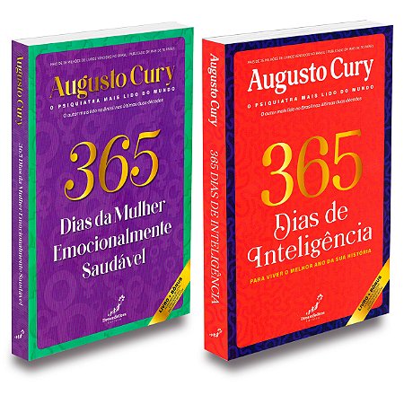 Kit Augusto Cury 365 Dias Da Mulher Emocionalmente Saudável+365 Dias De Inteligência