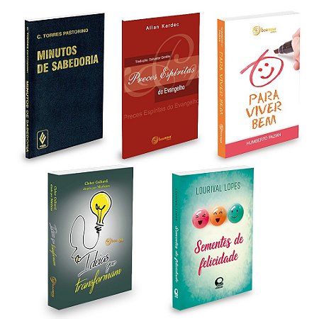 Kit 5 Livros Minutos de Sabedoria - Para Viver Bem - Ideias que transformam e Preces
