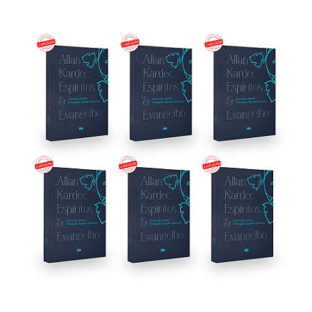 Kit 6 Allan Kardec - Espíritos e Evangelho - Capa Dura