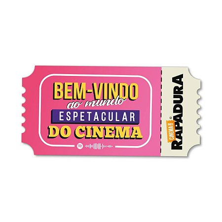 Placa Decorativa 30x15 Cinema com Rapadura - Mundo espetacular do cinema (ROSA)