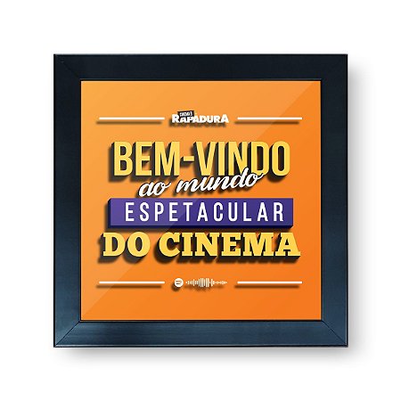 Quadro Cofre 3D 20x20 Cinema com Rapadura - Porta ingressos (Laranja)
