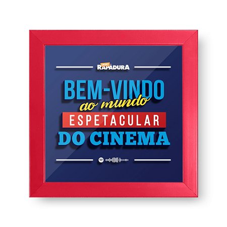 Quadro Cofre 3D 20x20 Cinema com Rapadura - Porta ingressos (Azul)
