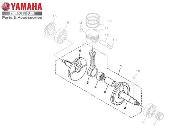 VIRABREQUIM CONJUNTO PARA YS150 FAZER 2014 E 2015 E XTZ150 CROSSER 2015 E 2016 ORIGINAL YAMAHA