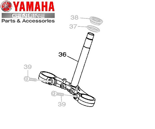 SUPORTE INFERIOR DO GARFO PARA YZF-R3 2020 E 2023 E MT-03 2021 ORIGINAL YAMAHA