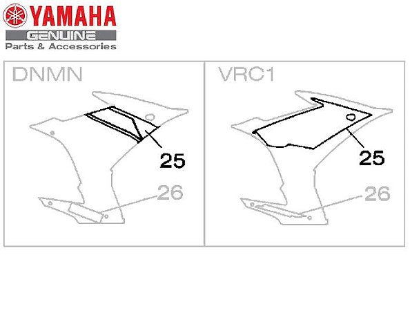 GRAFICO DIREITO DA CARENAGEM DIANTEIRA PARA XJ6-F 2015 ORIGINAL YAMAHA