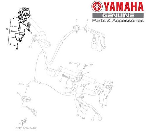 PUNHO DIREITO OU INTERRUPTOR DE PARTIDA PARA YZF-R3 2020 E 2021 ORIGINAL YAMAHA