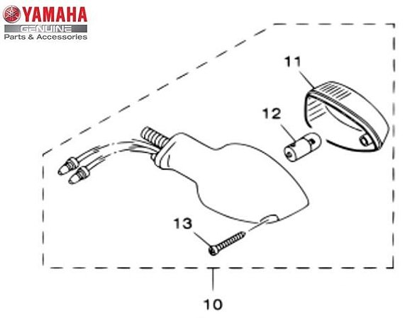 PISCA TRASEIRO ESQUERDO (LENTE LARANJA) PARA XT250Z TÉNÉRÉ 2011 A 2015 ORIGINAL YAMAHA