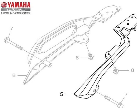 SUPORTE DO CARONA ESQUERDO PARA XTZ250Z TÉNÉRÉ 2016 A 2019 ORIGINAL YAMAHA