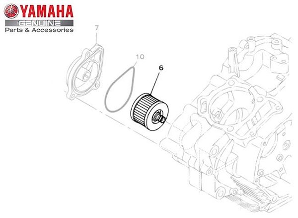 ELEMENTO FILTRO DE ÓLEO 150 FAZER FACTOR CROSSER ORIGINAL YAMAHA (CONSULTAR PRAZO DE ENTREGA E ESTOQUE)