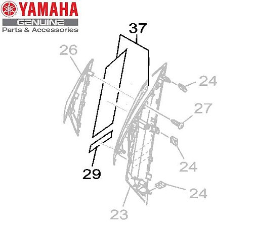 GRÁFICO DA MOLDURA LATERAL PARA NEO 125 PRATA 2021 E 2022 ORIGINAL YAMAHA