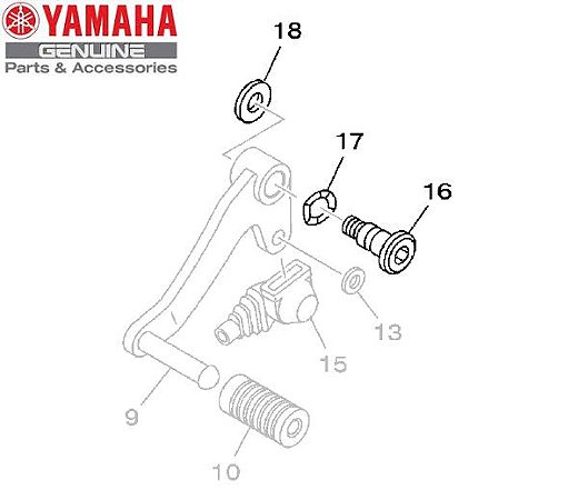 PARAFUSO E ARRUELAS DO PEDAL DE MARCHA PARA YS250 FAZER ORIGINAL YAMAHA