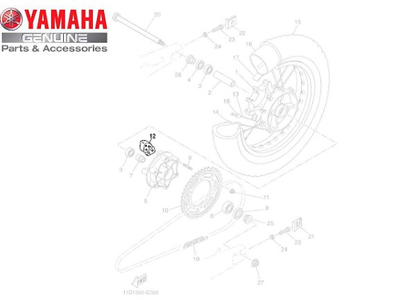 AMORTIZADOR DO CUBO DA RODA TÉNÉRÉ 660 ; XT660R ; XT600E ORIGINAL YAMAHA