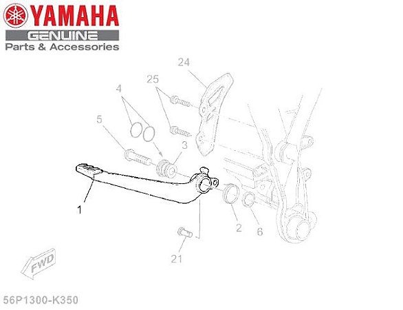 PEDAL DE FREIO PARA XT660Z TÉNÉRÉ ORIGINAL YAMAHA (CONSULTAR PRAZO DE ENTREGA E ESTOQUE)