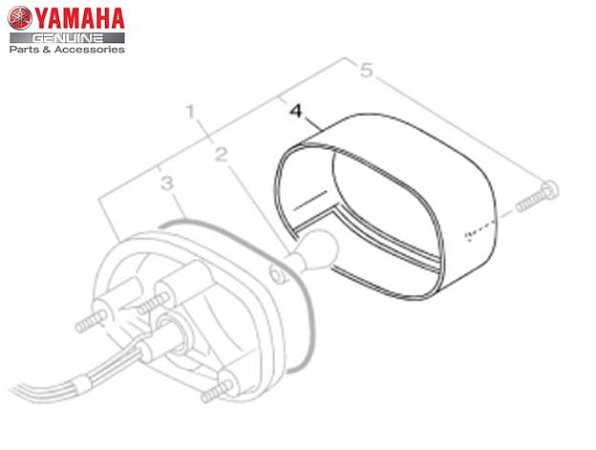 LENTE DA LANTERNA TRASEIRA PARA XVS650 E XVS1100 DRAGSTAR ORIGINAL YAMAHA