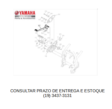 PEDAL DE FREIO TRASEIRO PARA FZ25 2018 ATE 2024 ORIGINAL YAMAHA (CONSULTAR PRAZO DE ENTREGA E ESTOQUE)