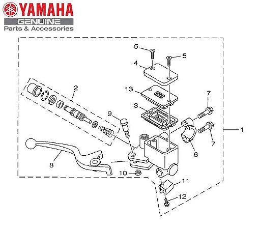 CILINDRO MESTRE CONJUNTO PARA YS250 FAZER E FZ25 NOVA FAZER 250 ABS ORIGINAL YAMAHA