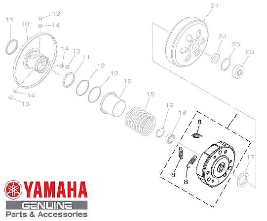 EMBREAGEM CENTRIFUGA CONJUNTO PARA NMAX 160 ORIGINAL YAMAHA