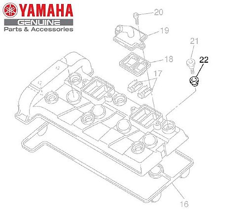 AMORTIZADOR DE MONTAGEM DA TAMPA DO CABECOTE PARA FZ6-N E FZ6-S ORIGINAL YAMAHA