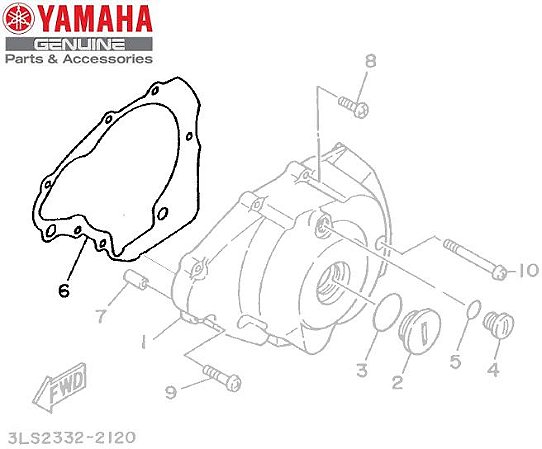 JUNTA DA TAMPA ESQUERDA DO MOTOR PARA XV250 VIRAGO ORIGINAL YAMAHA