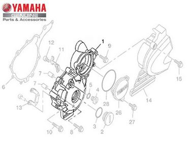 TAMPA ESQUERDA DA CARCAÇA DO MOTOR PARA FZ25 NOVA FAZER 250 ABS ORIGINAL YAMAHA