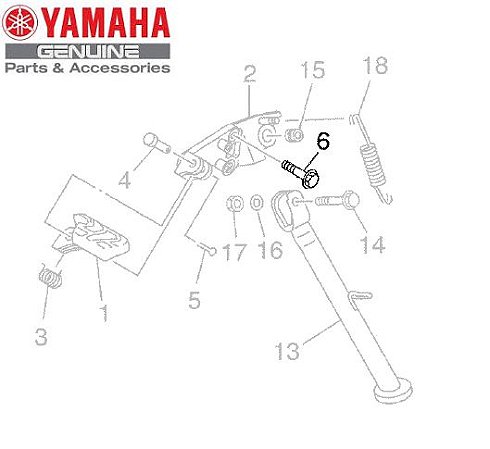 PARAFUSO DO SUPORTE DE ESTRIBO DIANTEIRO ESQUERDO PARA XT660R ORIGINAL YAMAHA