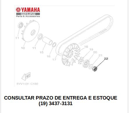 PORCA DA POLIA PARA AT115 NEO ORIGINAL YAMAHA (CONSULTAR PRAZO DE ENTREGA E ESTOQUE)