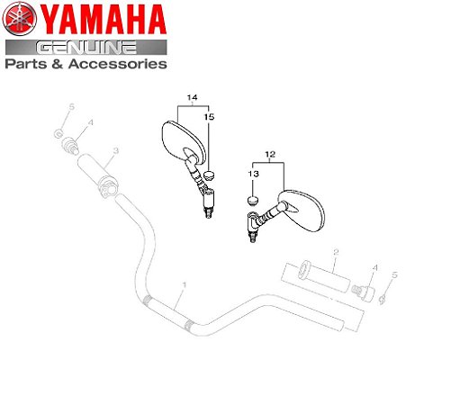 ESPELHO RETROVISOR PARA XVS950 MIDNIGHT STAR ORIGINAL YAMAHA