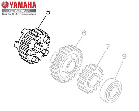 ENGRENAGEM MOTORA DA 3A MARCHA EIXO PRIMÁRIO PARA LINHA 250CC FAZER , LANDER E TÉNÉRÉ ORIGINAL YAMAHA