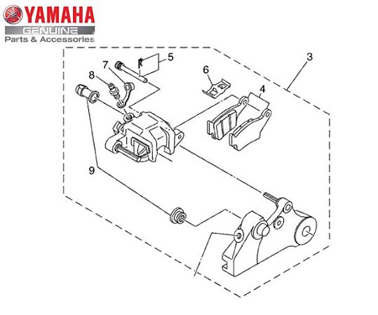 PINÇA DO FREIO TRASEIRO PARA XT660R E XT660Z TÉNÉRÉ ORIGINAL YAMAHA