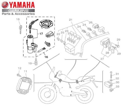 CONJUNTO DE TRAVAS COMPLETO PARA XTZ250Z TÉNÉRÉ 2016 A 2019 E XTZ250 NOVA LANDER ABS 2020 A 2022 ORIGINAL YAMAHA