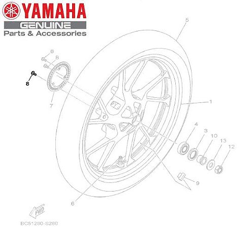 PARAFUSO DO ROTOR DO SENSOR ABS PARA FZ25 NOVA FAZER 250 ABS ORIGINAL YAMAHA