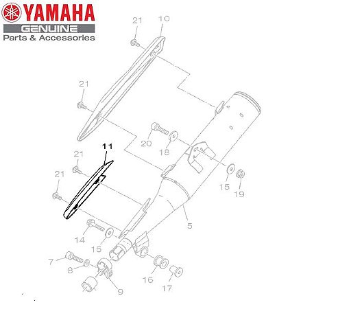 PROTETOR DE ESCAPAMENTO 2 PARA CRYPTON 115 ORIGINAL YAMAHA