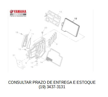 FILTRO DE AR MODELO DE ESPUMA PARA LINHA 250CC FAZER LANDER E TENERE DE 2006 A 2015 ORIGINAL YAMAHA (CONSULTSR PRAZO DE ENTREGA E ESTOQUE)