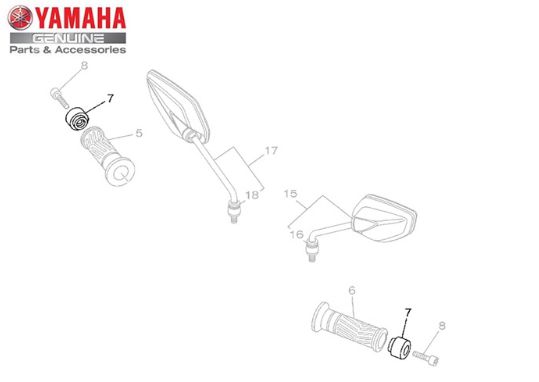 TERMINAÇÃO DA MANOPLA ( PESO DE GUIDÃO ) PARA FAZER 250 E FZ25 2018 ATE 2023 ORIGINAL YAMAHA (CONSULTAR PRAZO DE ENTREGA E ESTOQUE)